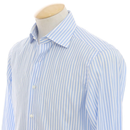 [Used] Makers Shirt Kamakura Striped Dress Shirt White x Light Blue [37] [Condition Rank B] ​​[Men&