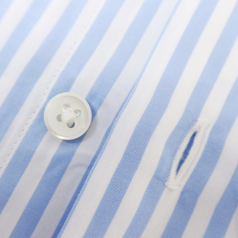 [Used] Makers Shirt Kamakura Striped Dress Shirt White x Light Blue [37] [Condition Rank B] ​​[Men&