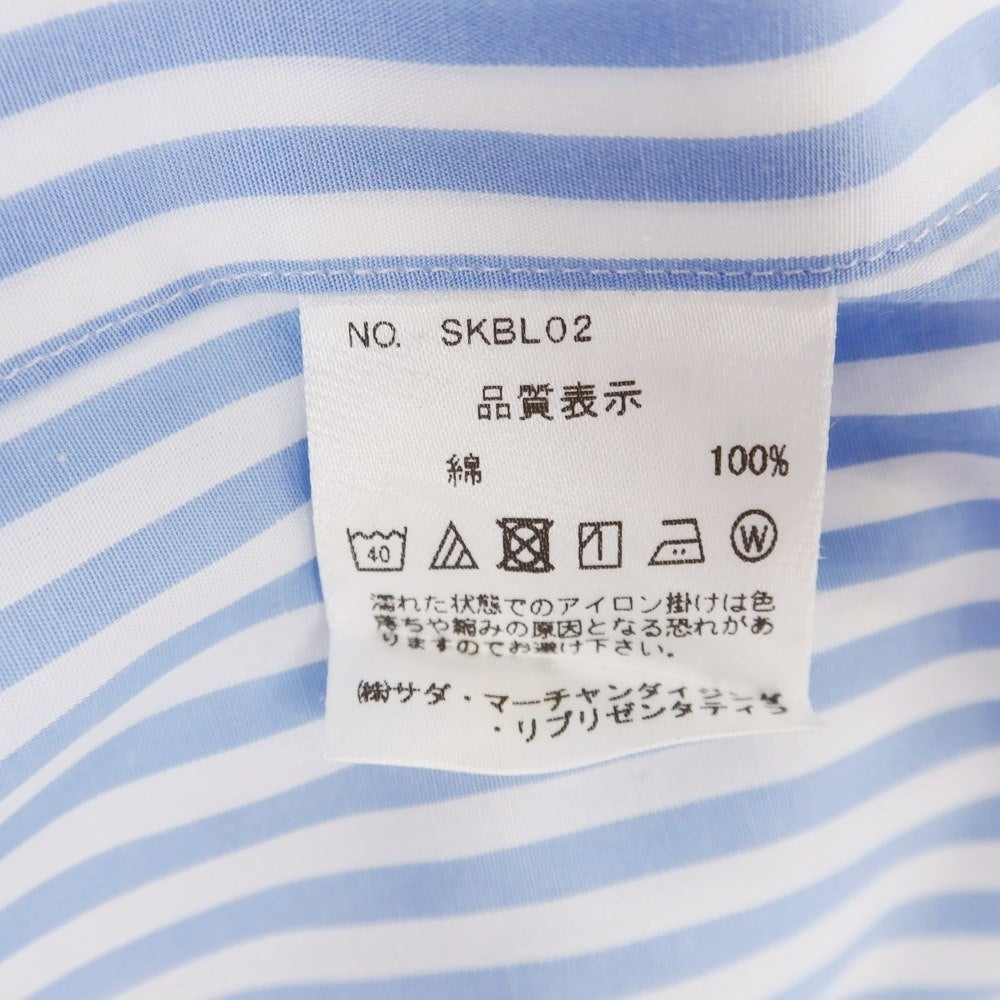 【中古】メイカーズシャツ カマクラ Makers Shirt 鎌倉 ストライプ ドレスシャツ ホワイトxライトブルー【 37 】【 状態ランクB 】【 メンズ 】