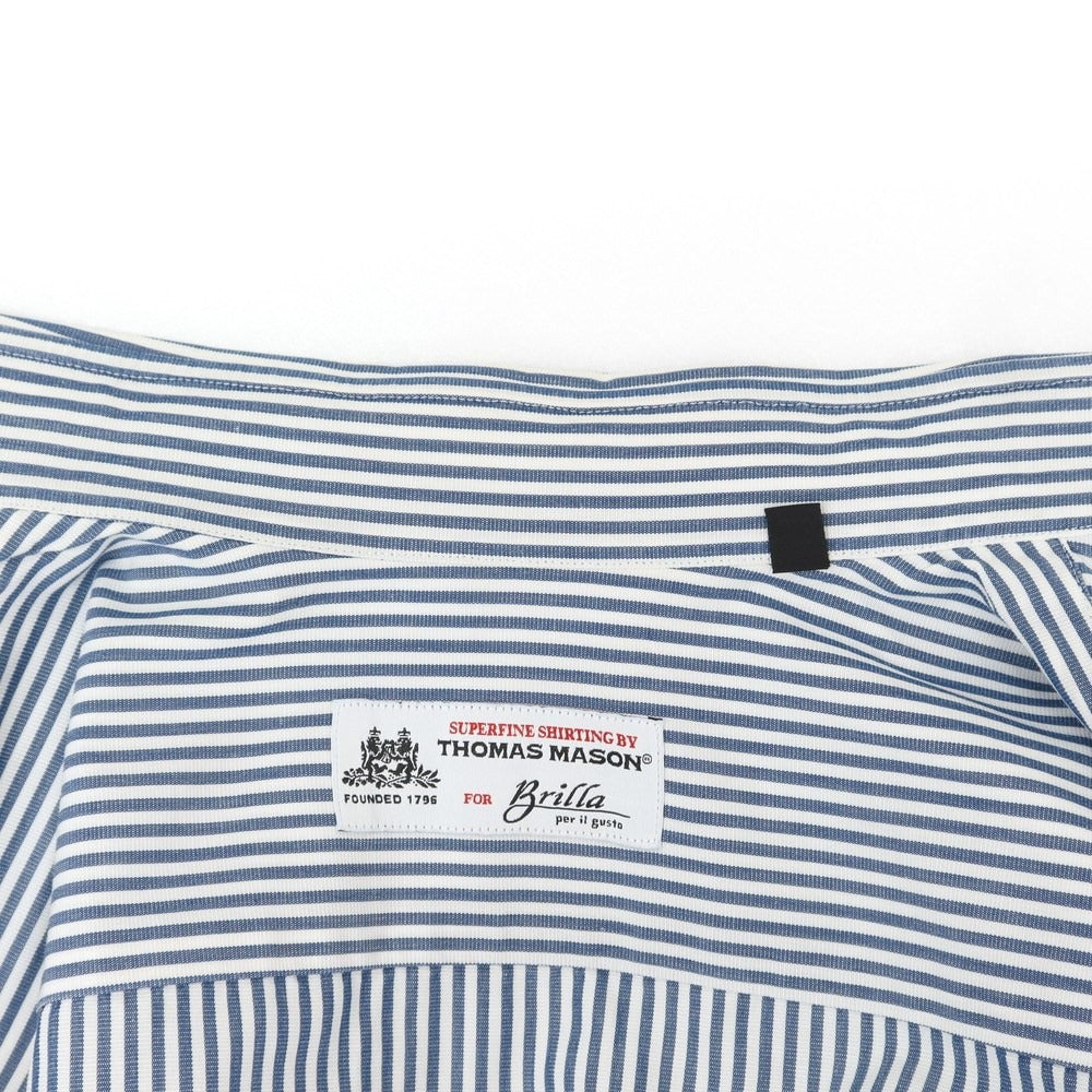 [Used] Brilla per il gusto Striped Dress Shirt White x Green Navy [37] [Condition Rank B] ​​[Men&