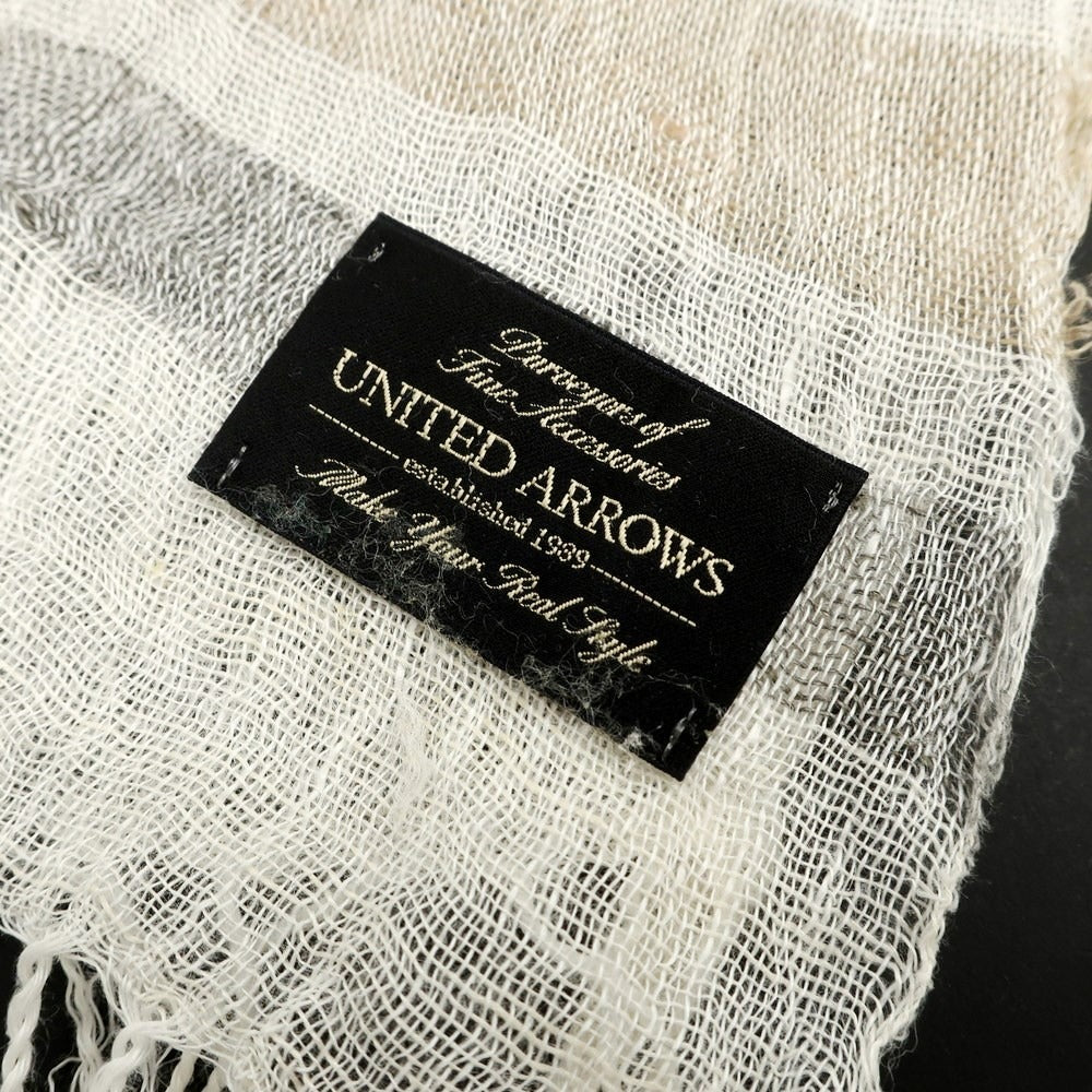 【中古】ユナイテッドアローズ UNITED ARROWS ボーダー柄 リネン ストール ホワイトxブラウン【 状態ランクC 】【 メンズ 】
[BPD]