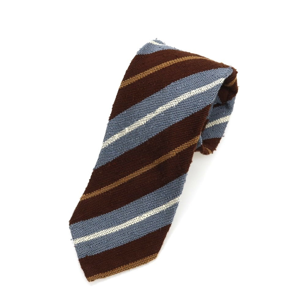 【中古】ニッキー nicky シルク ストライプ柄ネクタイ ブラウンxブルー【 状態ランクB 】【 メンズ 】 [DPD]