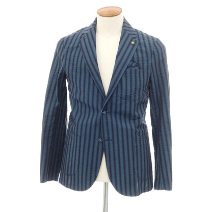 [Used] Giannetto cotton striped casual jacket, dark blue x black [46] [Condition rank C] [Men&