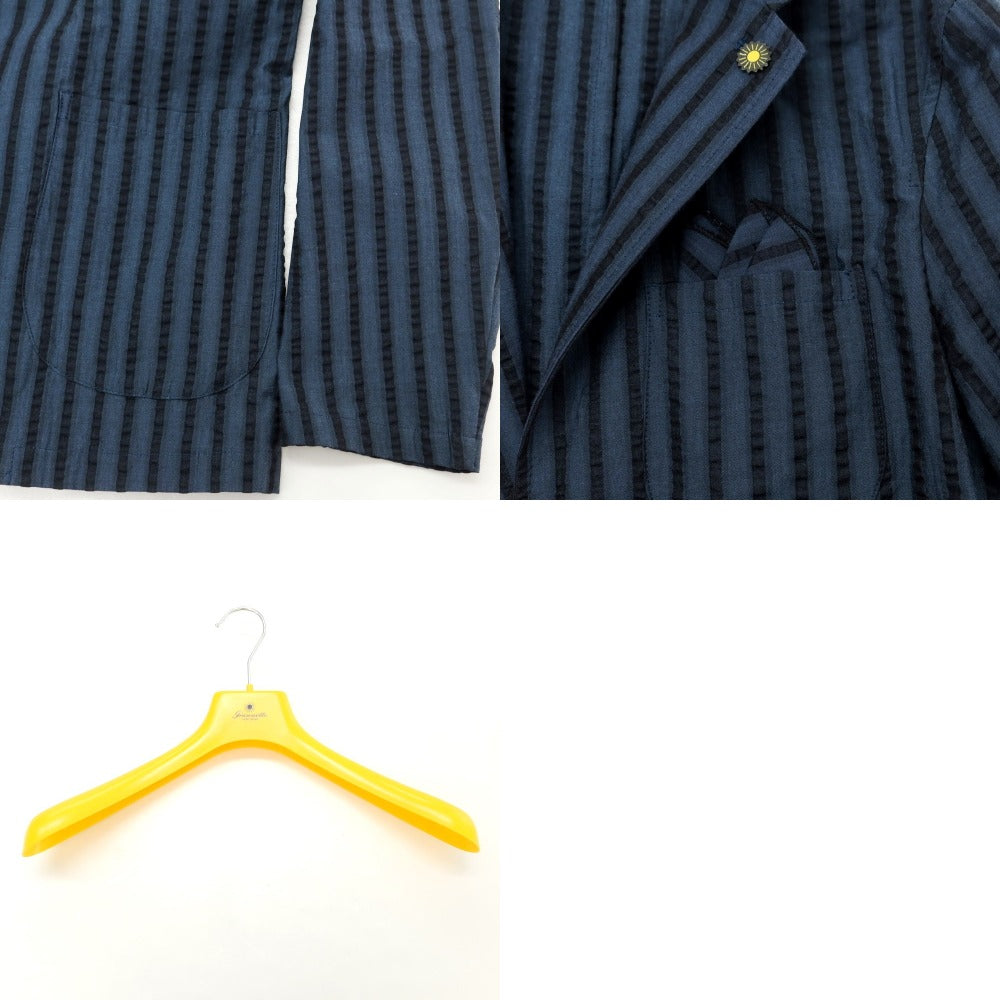 [Used] Giannetto cotton striped casual jacket, dark blue x black [46] [Condition rank C] [Men&