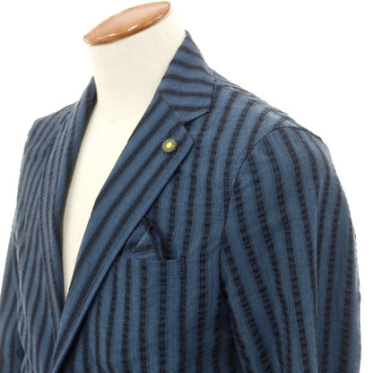 [Used] Giannetto cotton striped casual jacket, dark blue x black [46] [Condition rank C] [Men&