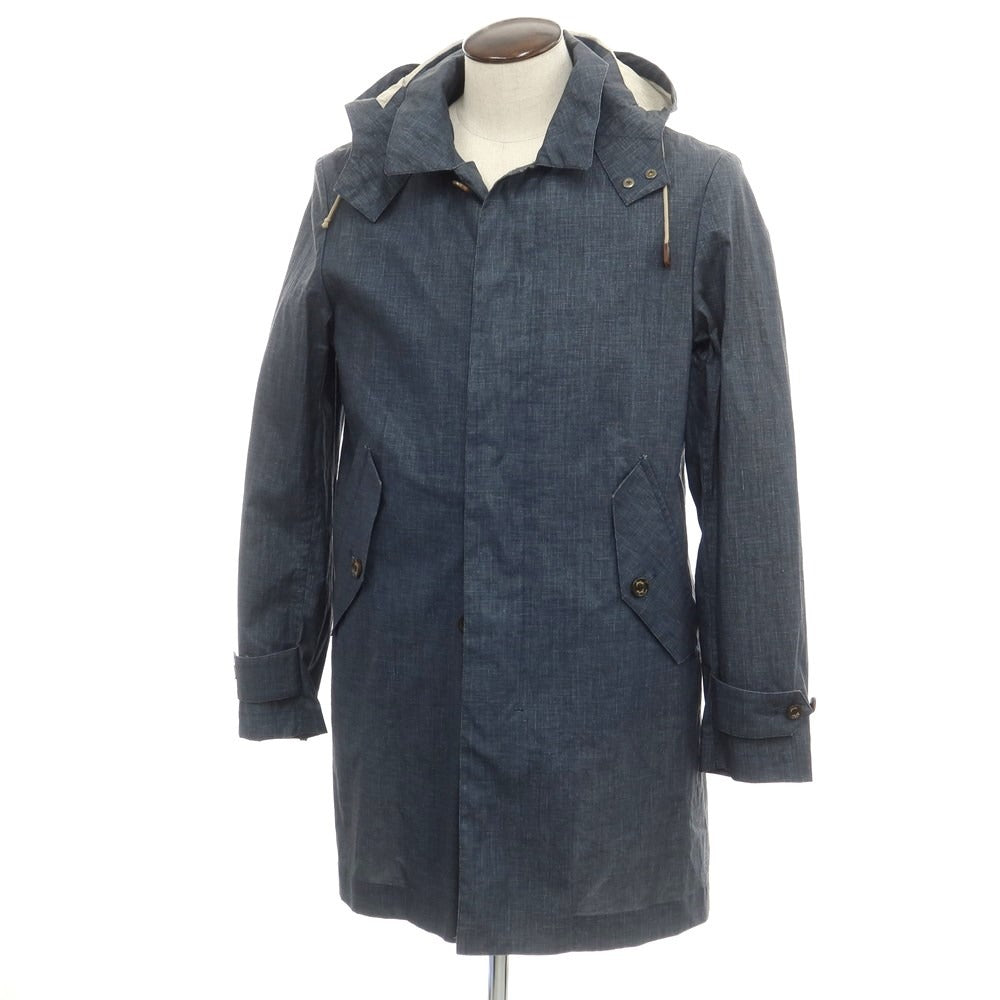 [Used] Sealup Linen Hooded Balmac Coat Navy [Size 50] [NVY] [S/S] [Condition Rank C] [Men&