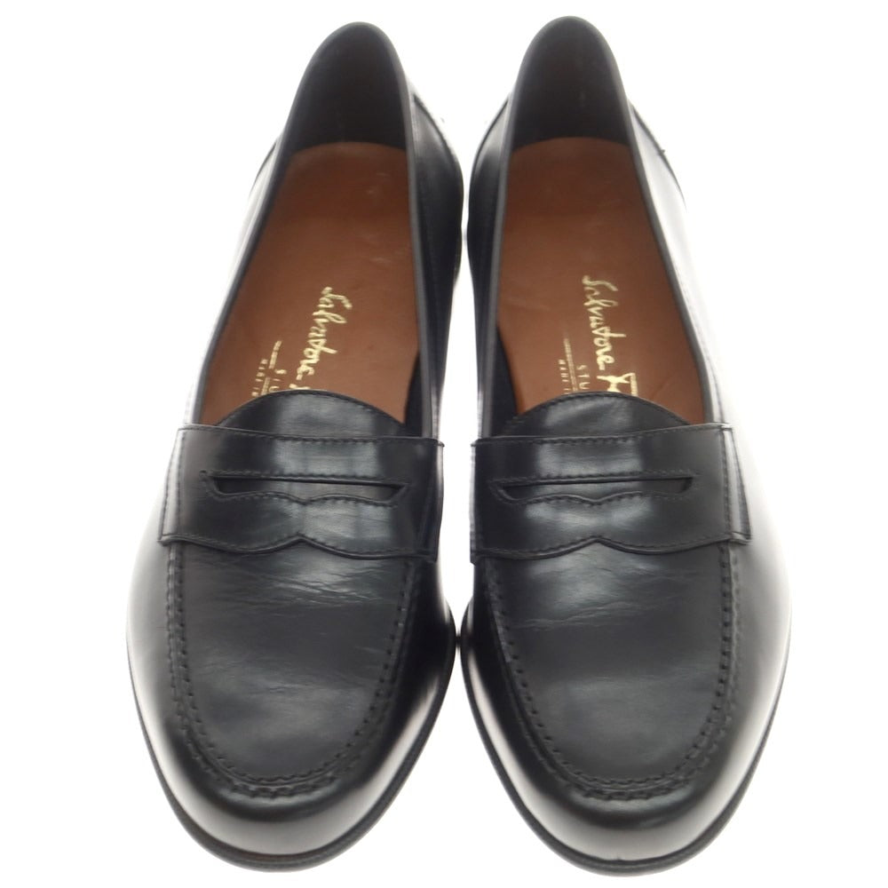 [Used] Salvatore Ferragamo Calfskin Coin Loafers Black [6 EE] [Condition Rank A] [Men&