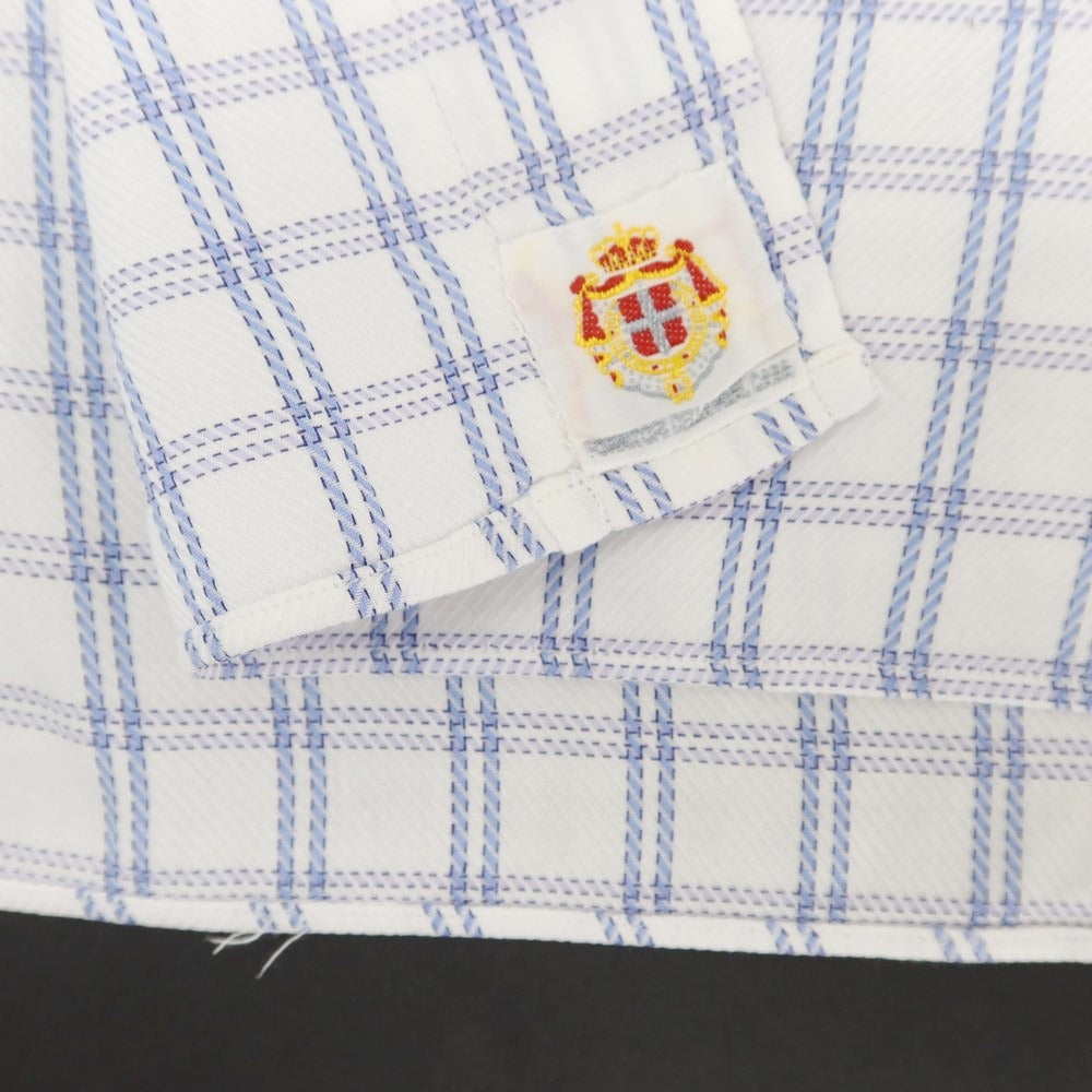 [Used] Luigi Borrelli Check Dress Shirt White x Blue [42] [Condition Rank C] [Men&