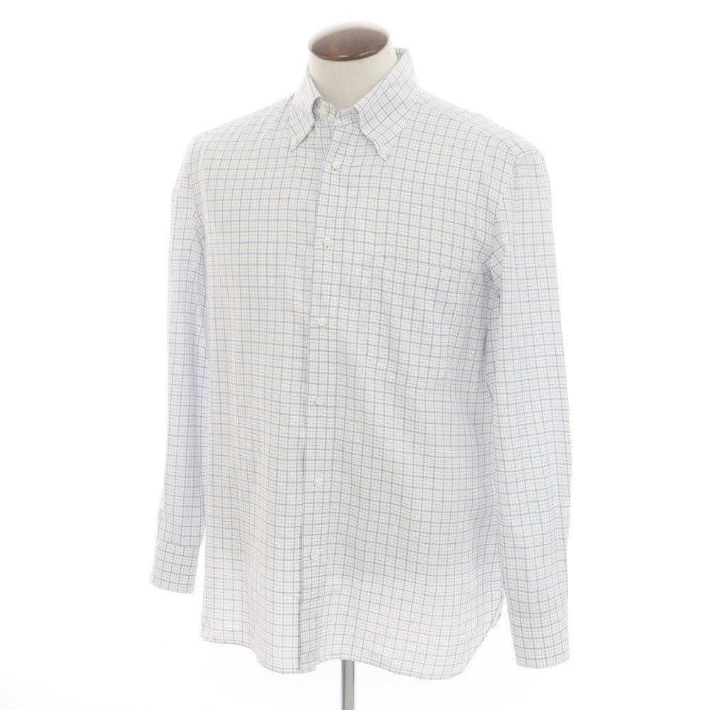 [Used] Luigi Borrelli Check Dress Shirt White x Blue [41] [Condition Rank C] [Men&