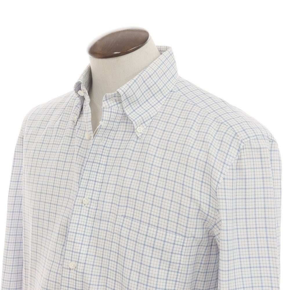 [Used] Luigi Borrelli Check Dress Shirt White x Blue [41] [Condition Rank C] [Men&