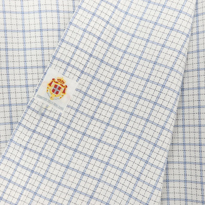 [Used] Luigi Borrelli Check Dress Shirt White x Blue [41] [Condition Rank C] [Men&