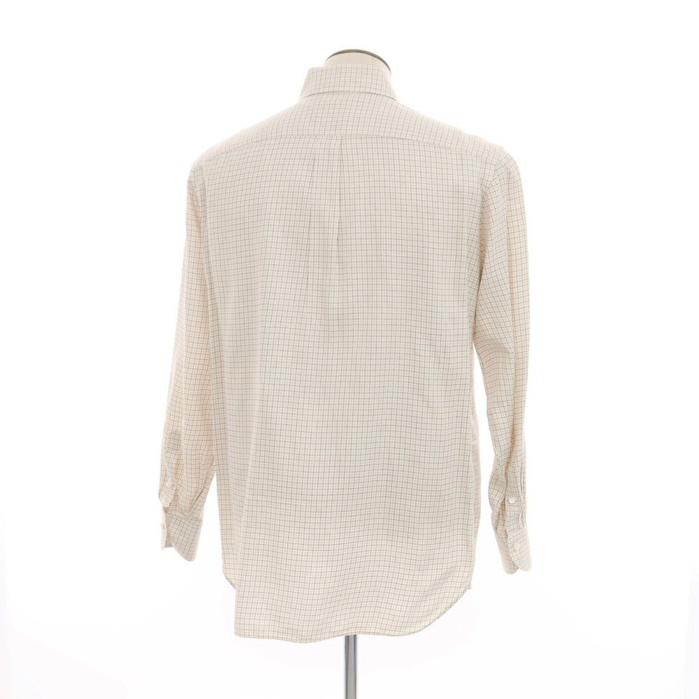 [Used] Luigi Borrelli Check Button-down Dress Shirt Ivory x Red [42] [Condition Rank C] [Men&