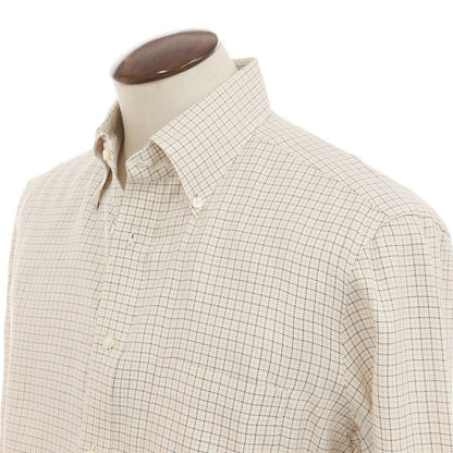 [Used] Luigi Borrelli Check Button-down Dress Shirt Ivory x Red [42] [Condition Rank C] [Men&