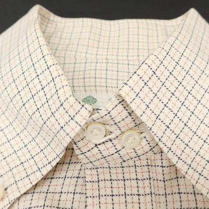 [Used] Luigi Borrelli Check Button-down Dress Shirt Ivory x Red [42] [Condition Rank C] [Men&