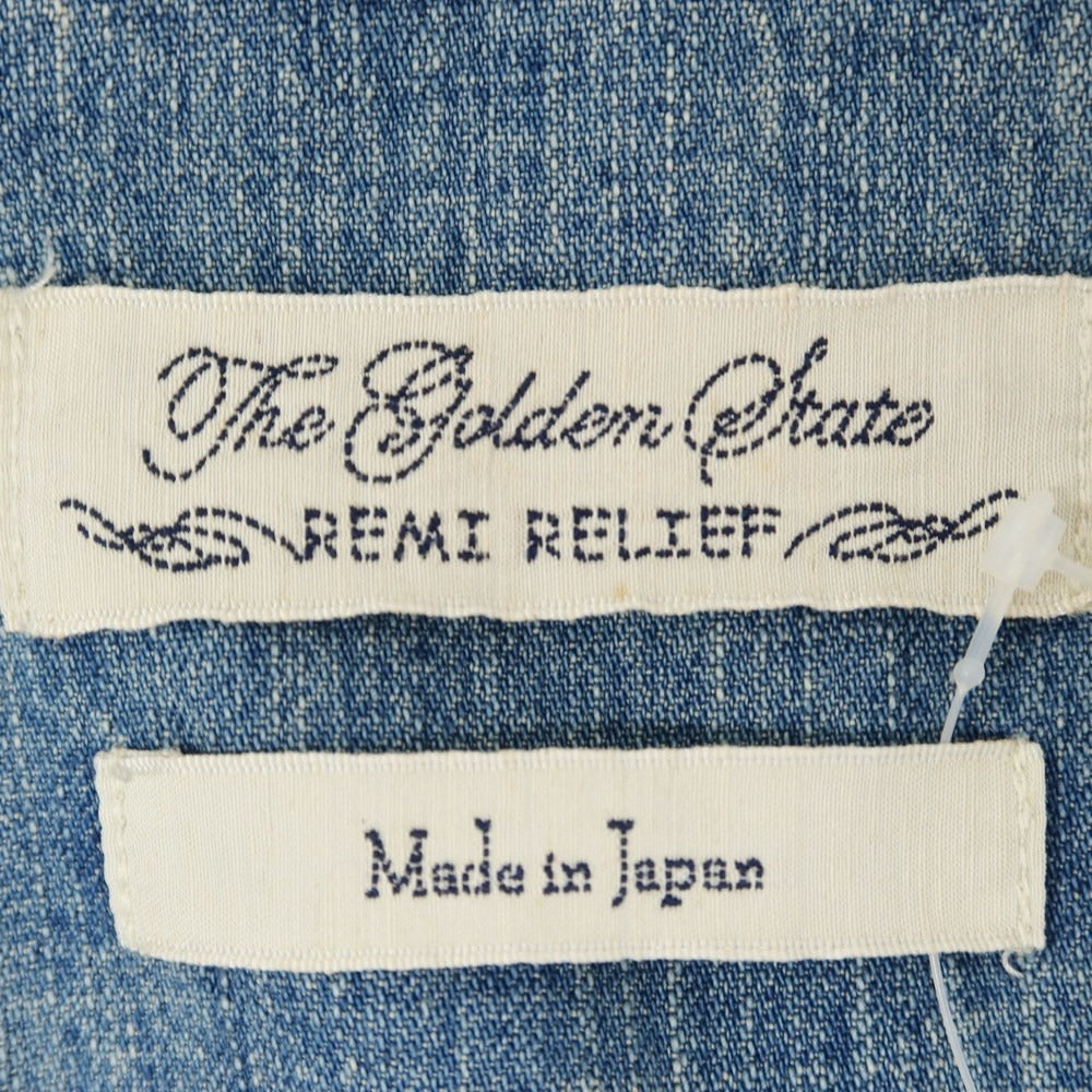 【中古】レミレリーフ REMI RELIEF デニム ウエスタンシャツ ブルー系【 M 】【 状態ランクC 】【 メンズ 】