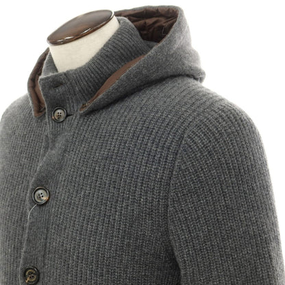 【中古】ブルネロクチネリ Brunello Cucinelli カシミヤ ニット 中綿ブルゾン グレー【 48 】【 状態ランクC 】【 メンズ 】