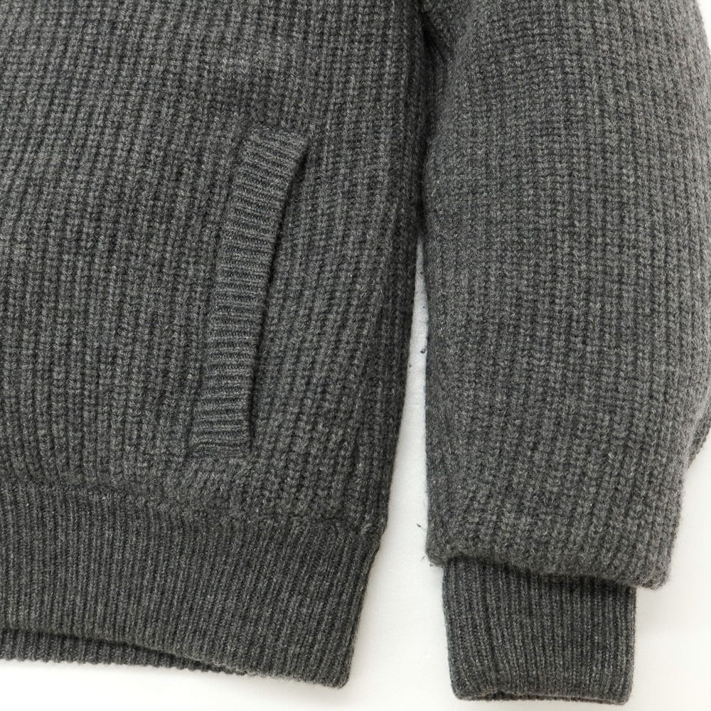 【中古】ブルネロクチネリ Brunello Cucinelli カシミヤ ニット 中綿ブルゾン グレー【 48 】【 状態ランクC 】【 メンズ 】