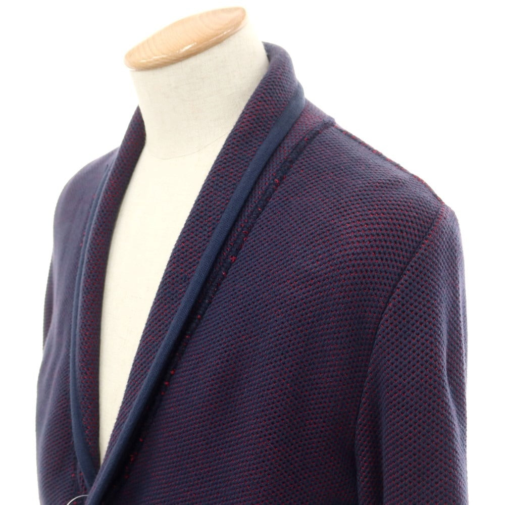 [Used] LARDINI mid-gauge cotton knit jacket, navy x red [S] [Condition: B] [Men&