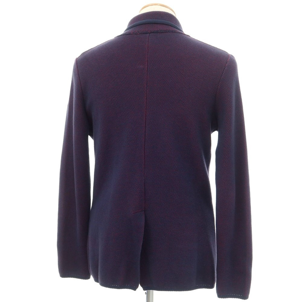 [Used] LARDINI mid-gauge cotton knit jacket, navy x red [S] [Condition: B] [Men&