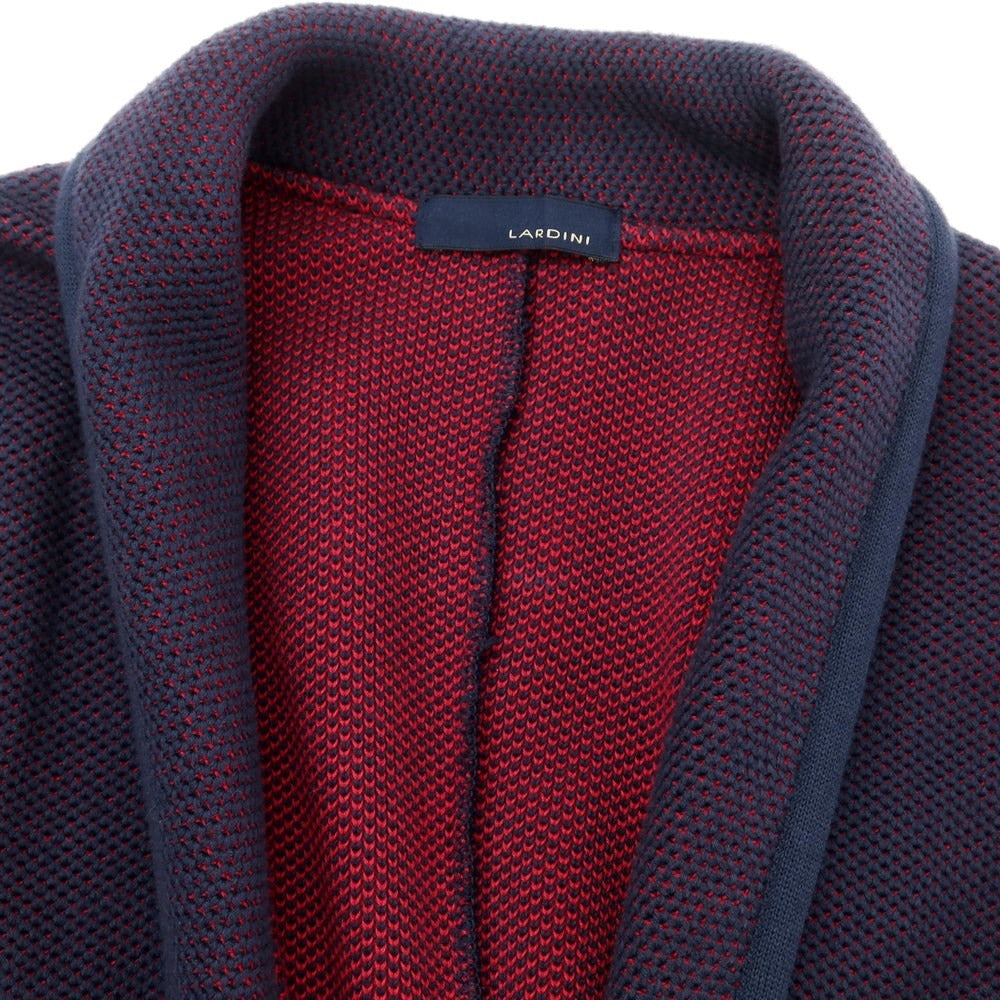 [Used] LARDINI mid-gauge cotton knit jacket, navy x red [S] [Condition: B] [Men&