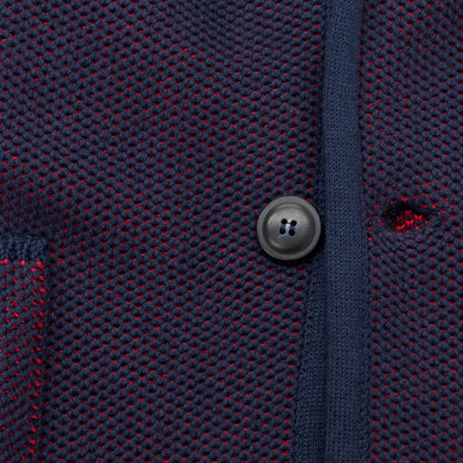 [Used] LARDINI mid-gauge cotton knit jacket, navy x red [S] [Condition: B] [Men&