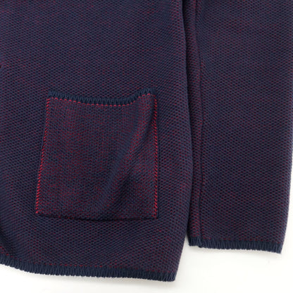 [Used] LARDINI mid-gauge cotton knit jacket, navy x red [S] [Condition: B] [Men&