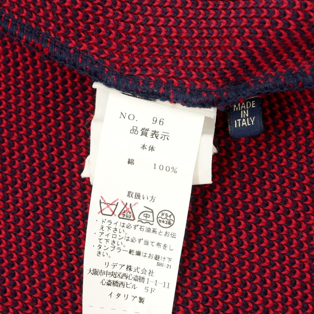 [Used] LARDINI mid-gauge cotton knit jacket, navy x red [S] [Condition: B] [Men&