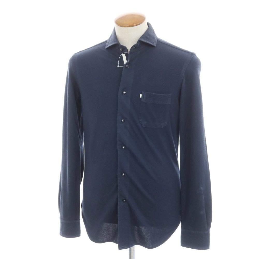 [Used] BARNEYS NEWYORK Cotton polyester wide collar casual shirt, navy [Size M] [NVY] [S/S/A/W] [Condition rank C] [Men&