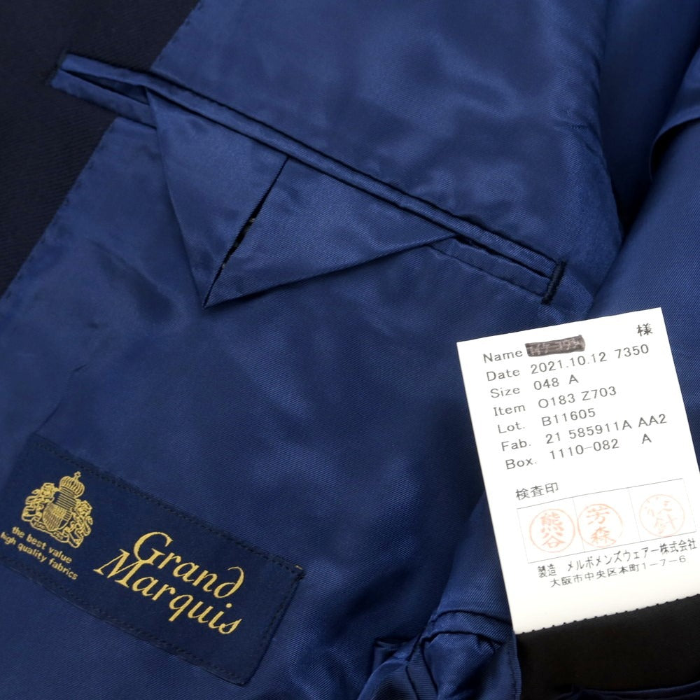 【中古】アザブテーラー azabu tailor ウール 3つボタンスーツ ネイビー【 48/82 】【 状態ランクB 】【 メンズ 】