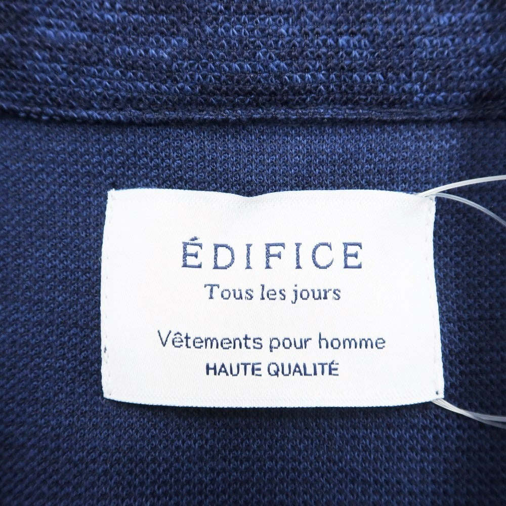 [Used] [Unused] EDIFICE Cotton Polyester Shawl Collar Cardigan Navy [44] [Condition Rank S] [Men&