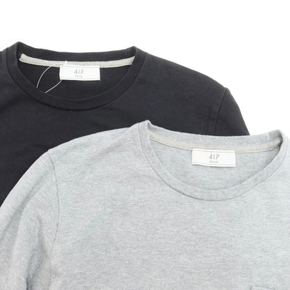 [Used] 417byEDIFICE 2-piece set Cotton Crew Neck Long Sleeve T-Shirt Gray x Black [Size S] [BLK] [S/S/A/W] [Condition Rank B] ​​[Men&