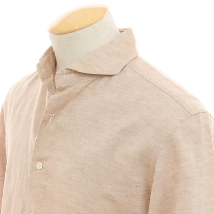 [Used] EDIFICE Cotton Linen Cutaway Casual Shirt Beige [Size S] [BEI] [S/S] [Condition Rank C] [Men&