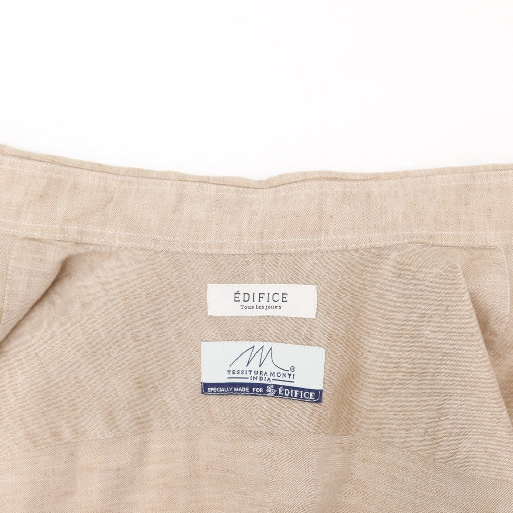 [Used] EDIFICE Cotton Linen Cutaway Casual Shirt Beige [Size S] [BEI] [S/S] [Condition Rank C] [Men&