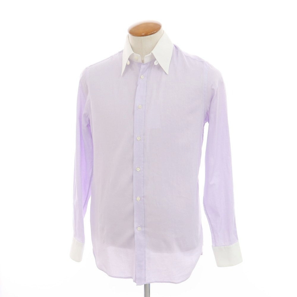 [Used] GUY ROVER Cotton Tab Collar Cleric Dress Shirt Purple [40] [Condition Rank C] [Men&