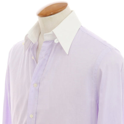 [Used] GUY ROVER Cotton Tab Collar Cleric Dress Shirt Purple [40] [Condition Rank C] [Men&