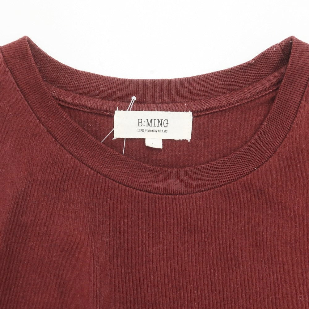 [Used] B:MING LIFE STORE by BEAMS Cotton crew neck short sleeve T-shirt Bordeaux [Size L] [RED] [S/S] [Condition Rank C] [Men&