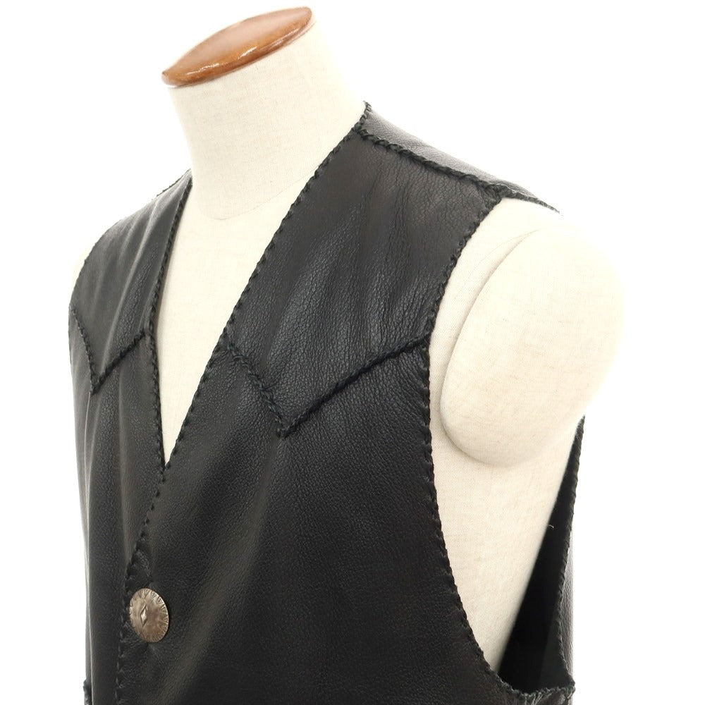 [Used] PAM DIETRICH Leather Concho Button Vest Gilet Black [Size not specified (approximately M)] [BLK] [S/S/A/W] [Condition Rank B] ​​[Men&