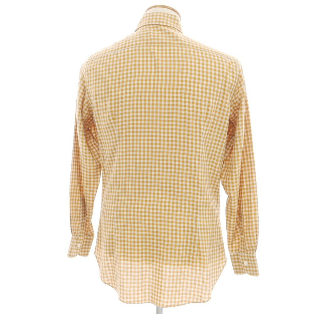 [Used] ERRICO FORMICOLA Cotton Wide Collar Check Casual Shirt Light Brown x Gray [M] [Condition Rank B] ​​[Men&