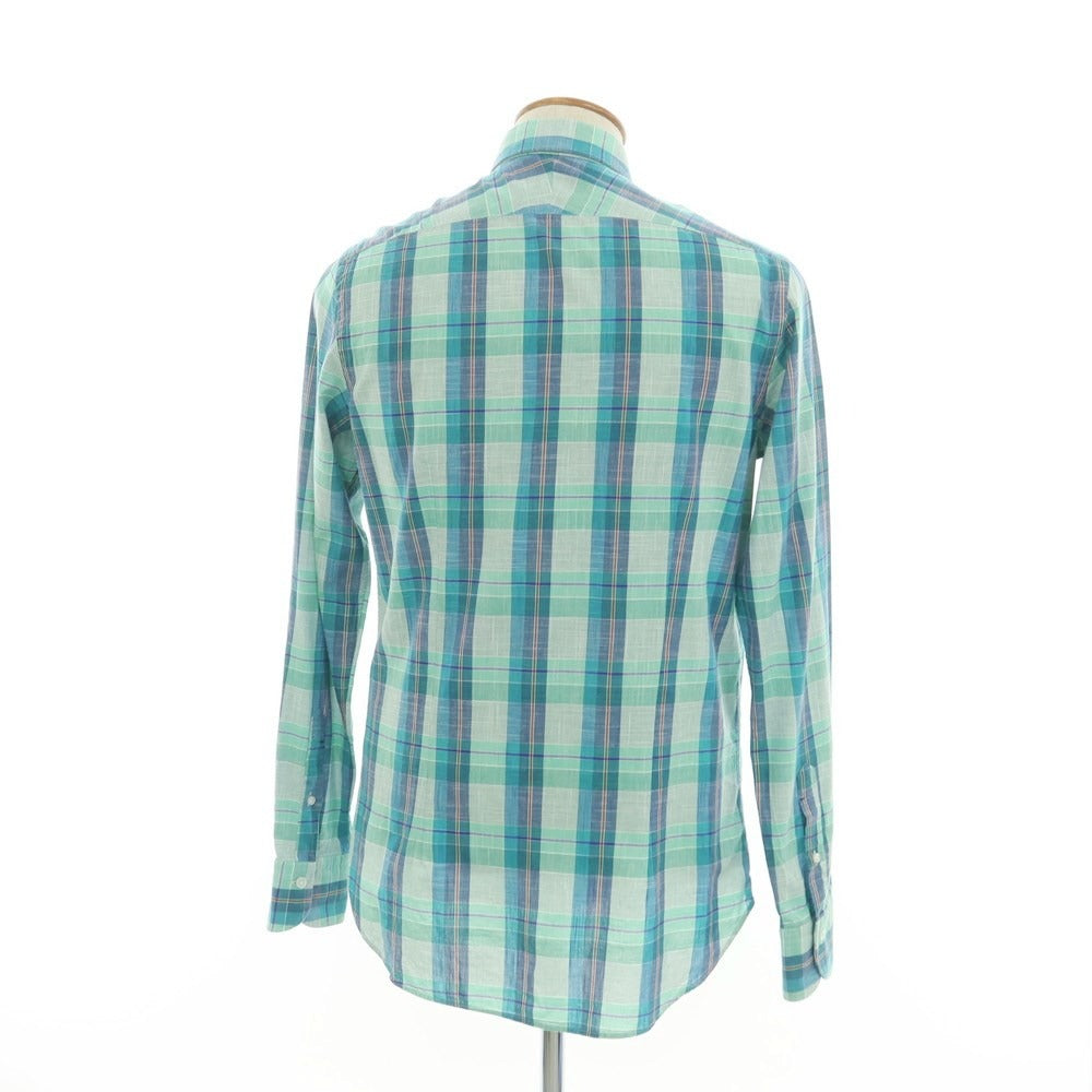 [Used] ORIAN Cotton Check Button-down Casual Shirt Green [40] [Condition Rank B] ​​[Men&