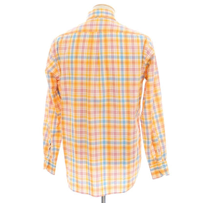 [Used] GUY ROVER Cotton Check Button-down Casual Shirt Orange x Blue [38] [Condition Rank C] [Men&