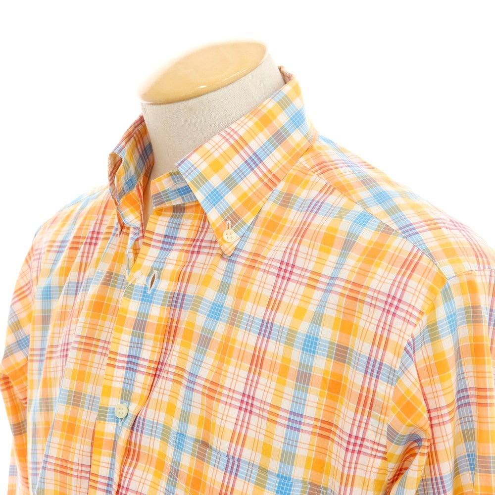 [Used] GUY ROVER Cotton Check Button-down Casual Shirt Orange x Blue [38] [Condition Rank C] [Men&