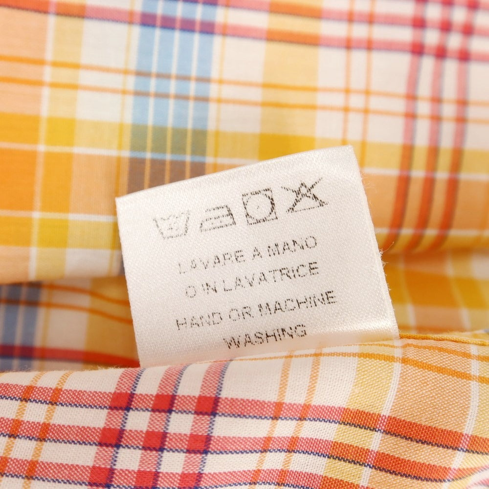 [Used] GUY ROVER Cotton Check Button-down Casual Shirt Orange x Blue [38] [Condition Rank C] [Men&