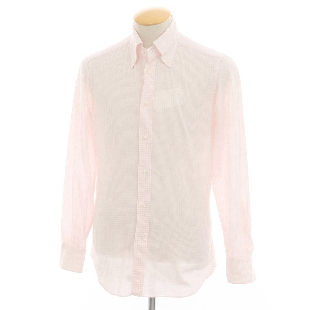 [Used] Frye Cotton Check Button-down Casual Shirt Light Pink [37] [Condition Rank C] [Men&