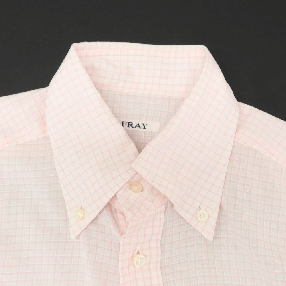 [Used] Frye Cotton Check Button-down Casual Shirt Light Pink [37] [Condition Rank C] [Men&