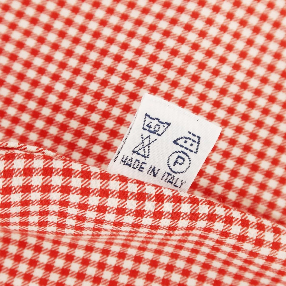 [Used] DANOLIS Cotton Button-down Check Casual Shirt Red x White [42] [Condition Rank B] ​​[Men&