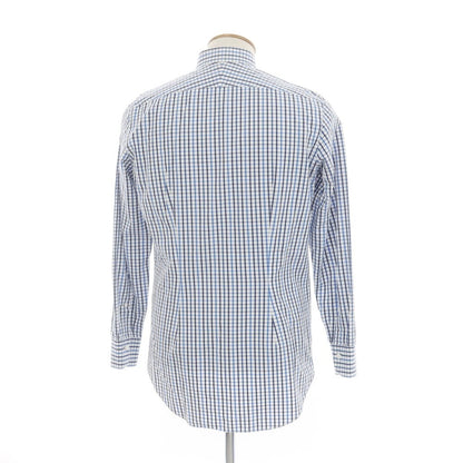 [Used] Barneys New York BARNEYS NEWYORK Cotton Check Button-down Casual Shirt White x Blue [39] [Condition Rank C] [Men&