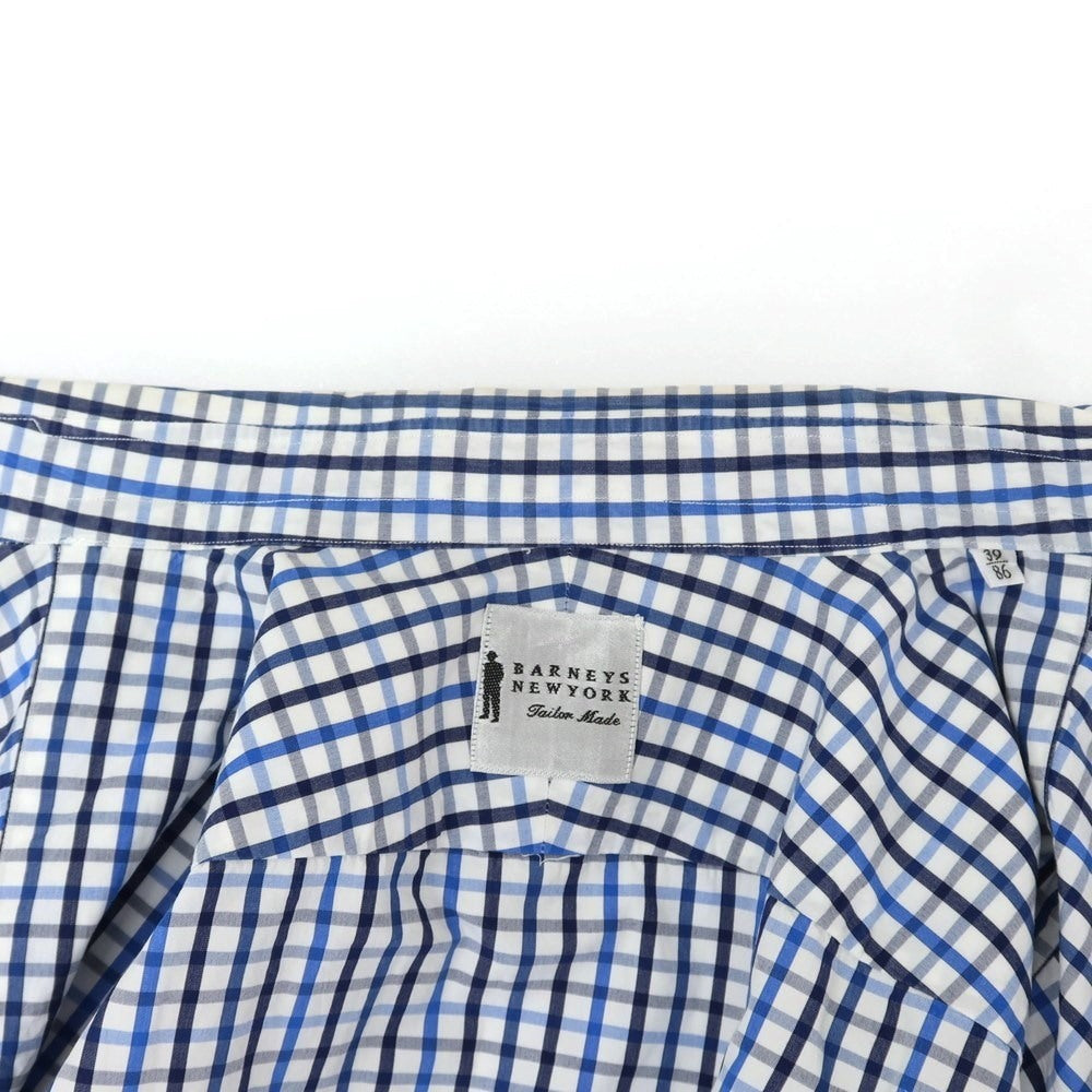 [Used] Barneys New York BARNEYS NEWYORK Cotton Check Button-down Casual Shirt White x Blue [39] [Condition Rank C] [Men&