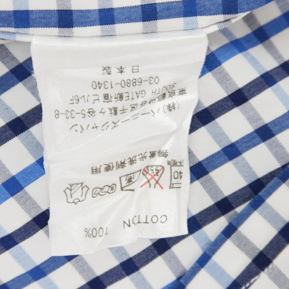 [Used] Barneys New York BARNEYS NEWYORK Cotton Check Button-down Casual Shirt White x Blue [39] [Condition Rank C] [Men&