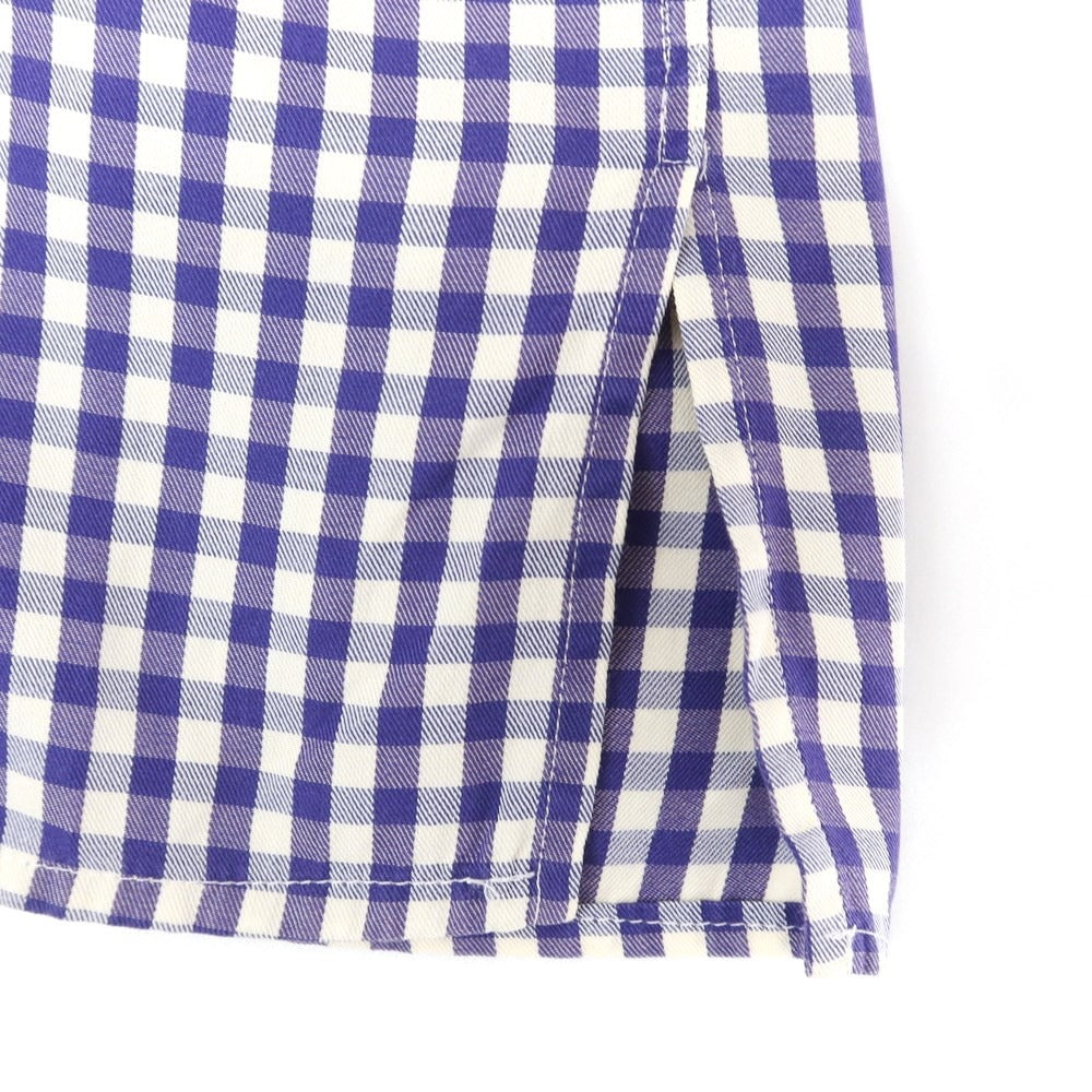 [Used] Barneys New York BARNEYS NEWYORK Cotton Check Open Collar Casual Shirt Purple x White [L] [Condition Rank C] [Men&