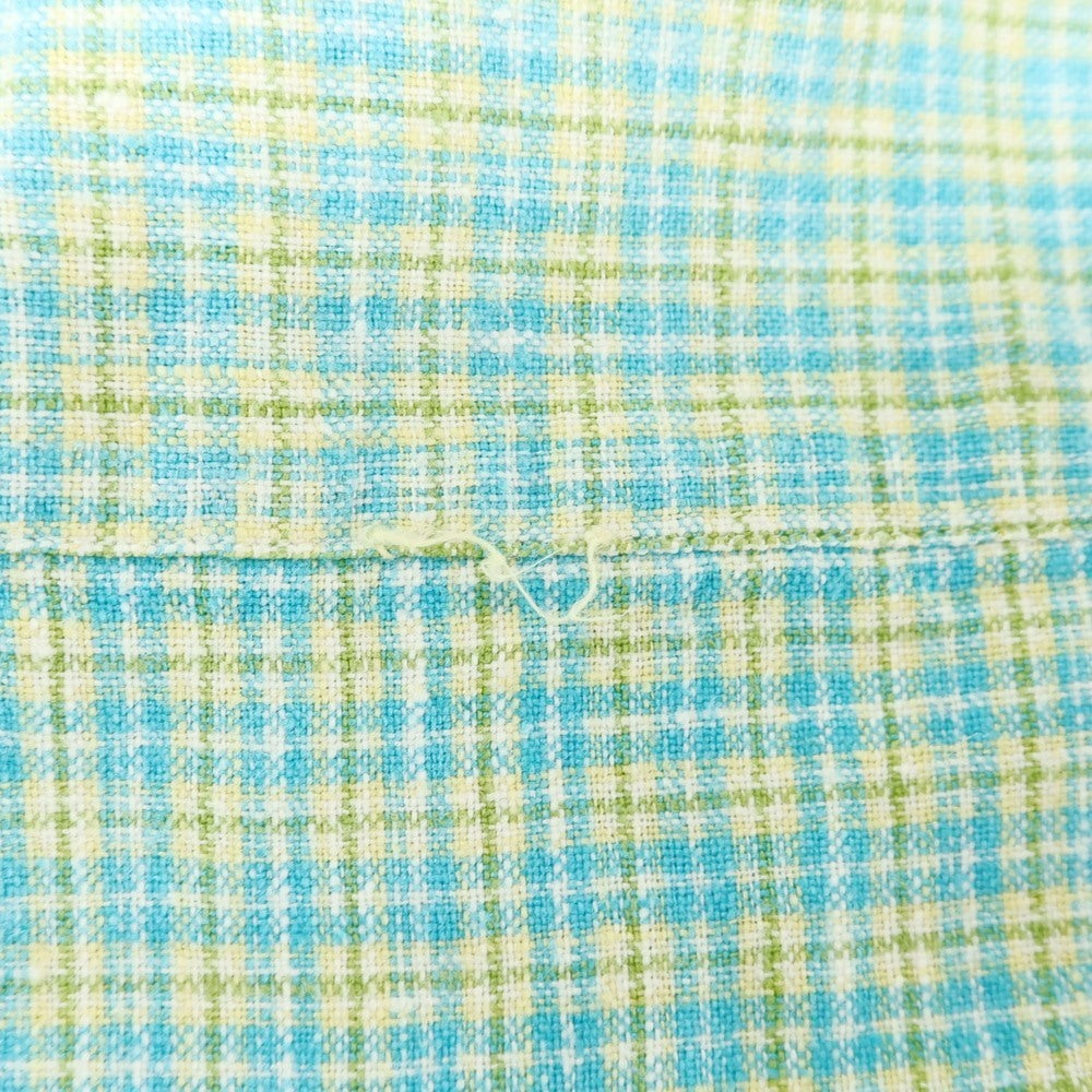 [Used] Barneys New York BARNEYS NEWYORK Linen Rayon Cotton Check Short Sleeve Shirt Green x Blue [M] [Condition Rank C] [Men&